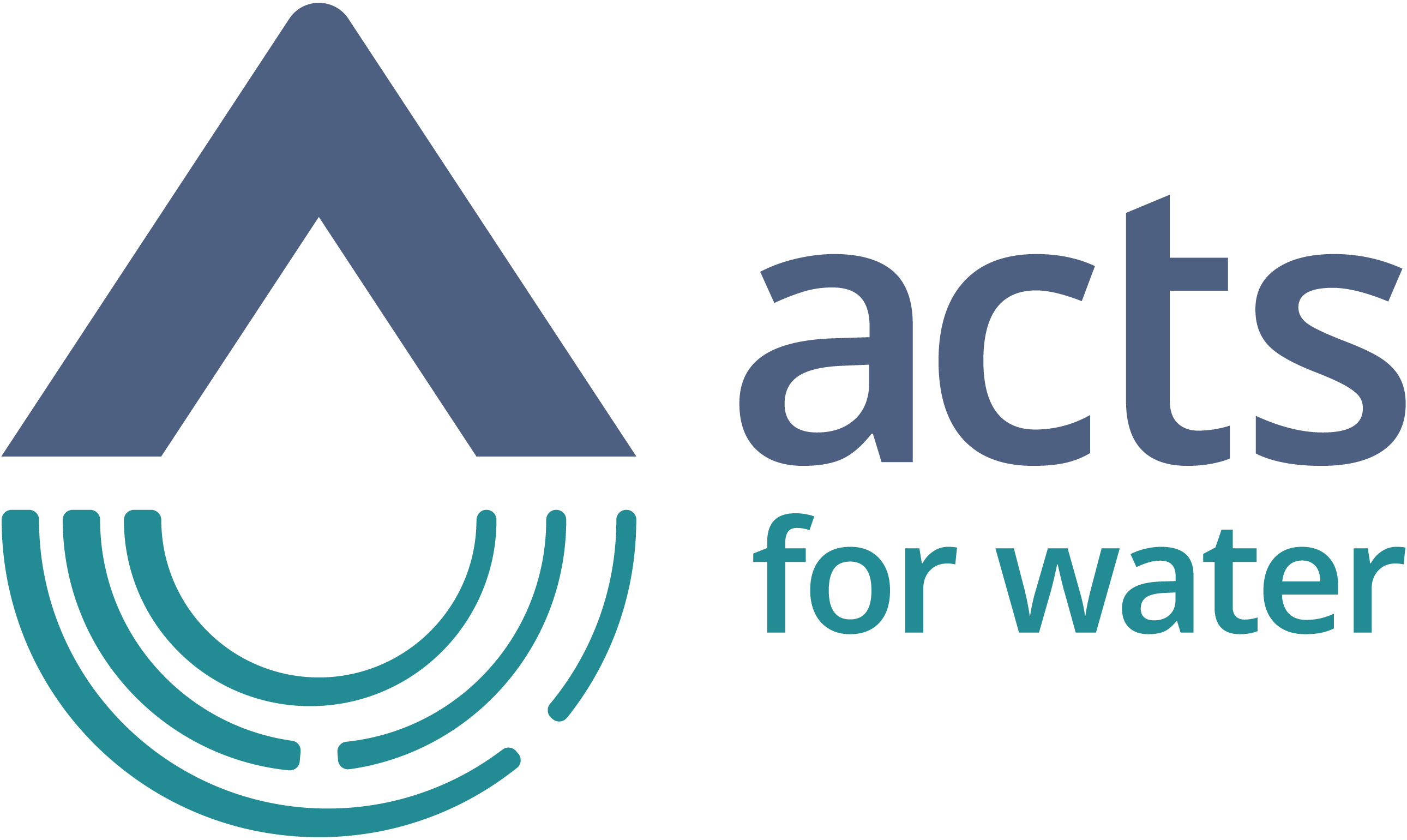acts for water logo with a droplet symbol