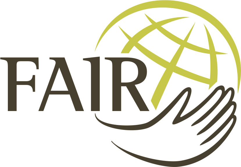 Fair logo with globe in a hand