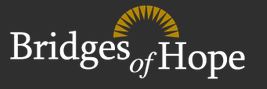 Bridges of Hope logo with half yellow circle on it