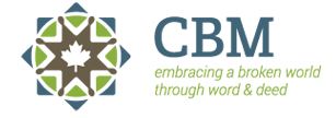 CBM logo with tagline "embracing a broken world through word & deed"