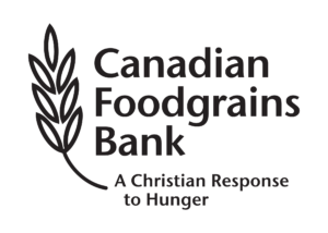 Banque canadienne de grains avec un symbole de grain avec le slogan "Une réponse chrétienne à la faim".